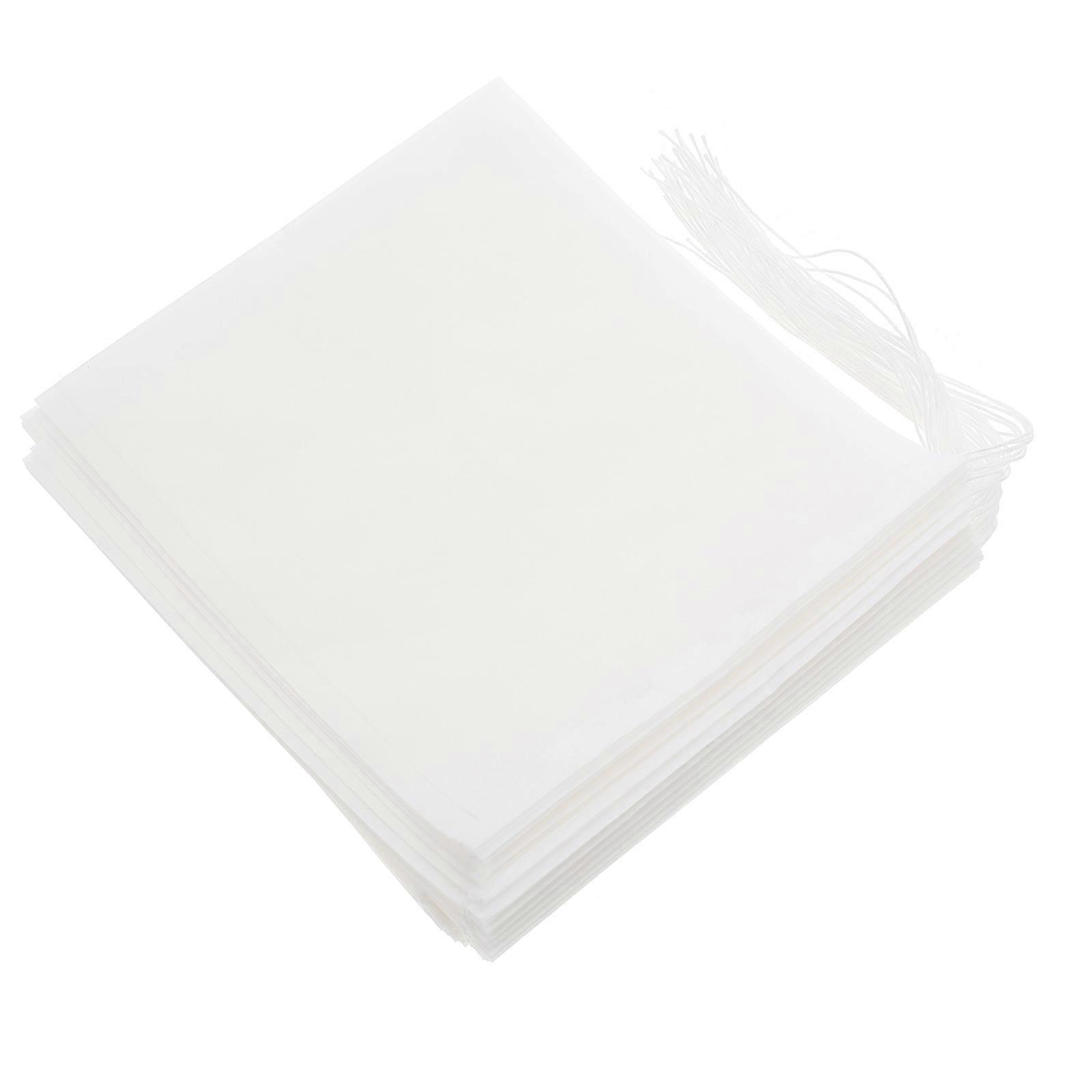 Tea Filter Bags Drawstring Tea Infuser Bag for Storing 100Pcs Disposable White