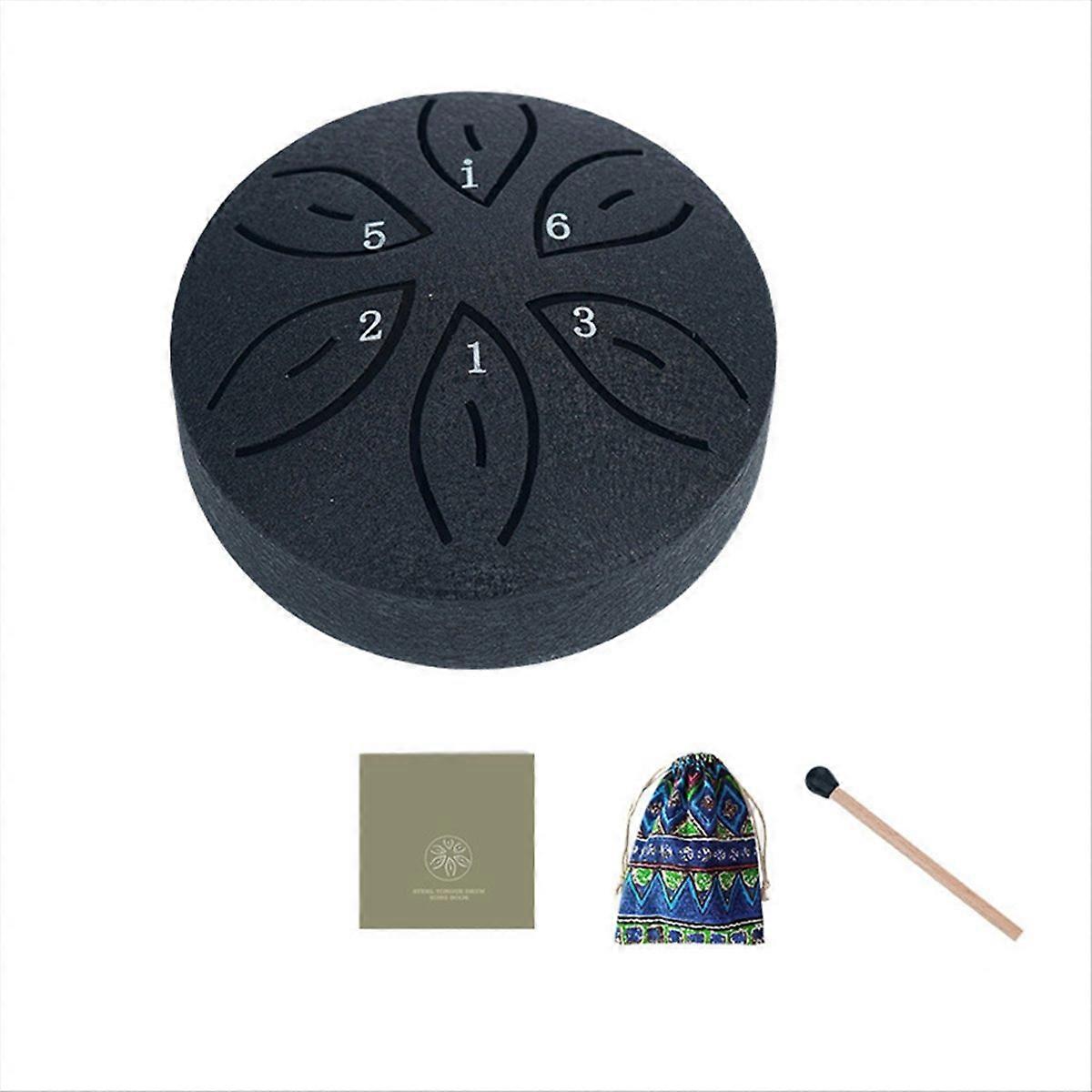 Orff Instruments Crafts Mini Hollow Drum 3 Inch 6 Tone Black