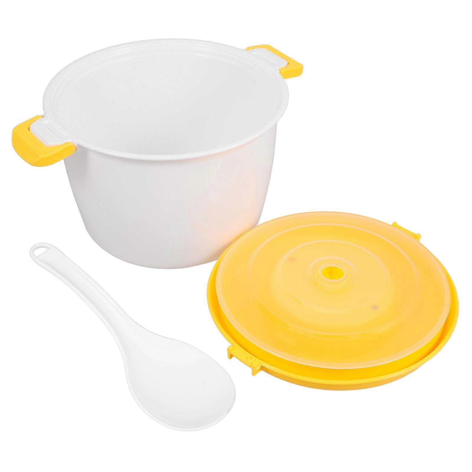 Microwave Rice Cooker for Cooking with Spoon and Locking Handles