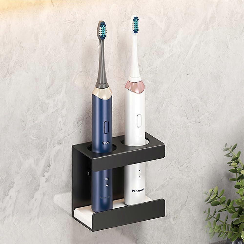 Double-hole wall-mounted electric toothbrush holder