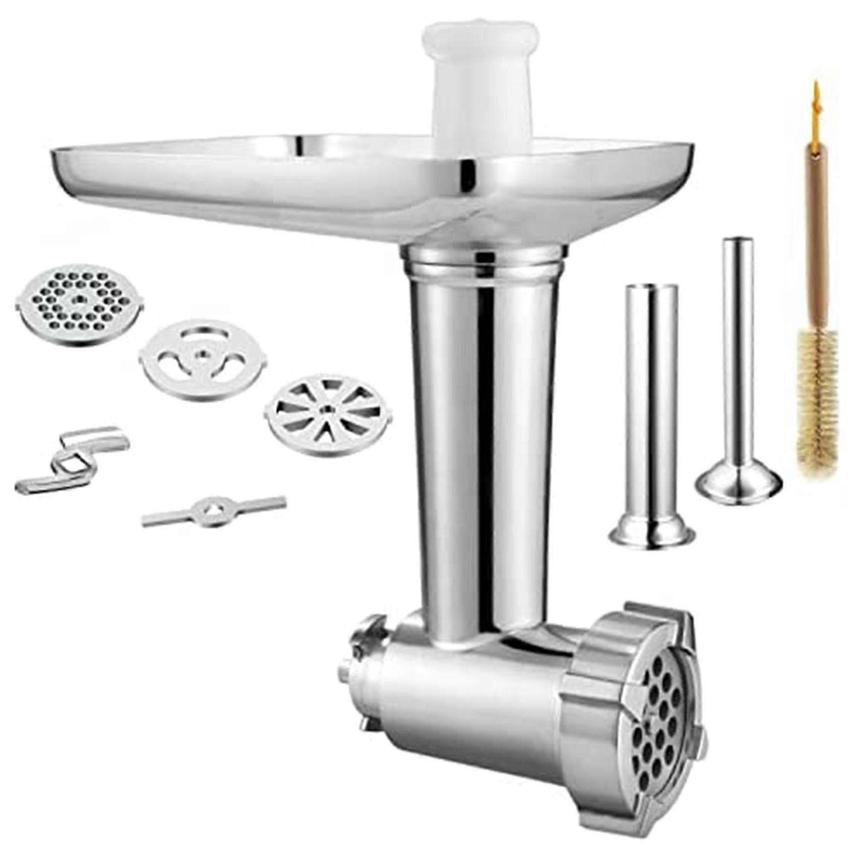 Accessories for meat grinders, including 2 feed pipes and 4 grinding discs.