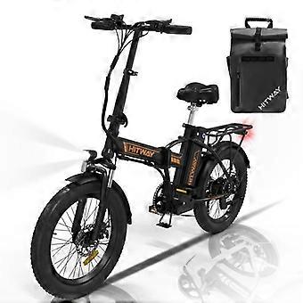 HITWAY 20" Opvouwbare Elektrische Fiets Zwart-Oranje - 36V Batterij - 11.2Ah - LCD Scherm + HITWAY Zwarte Tas