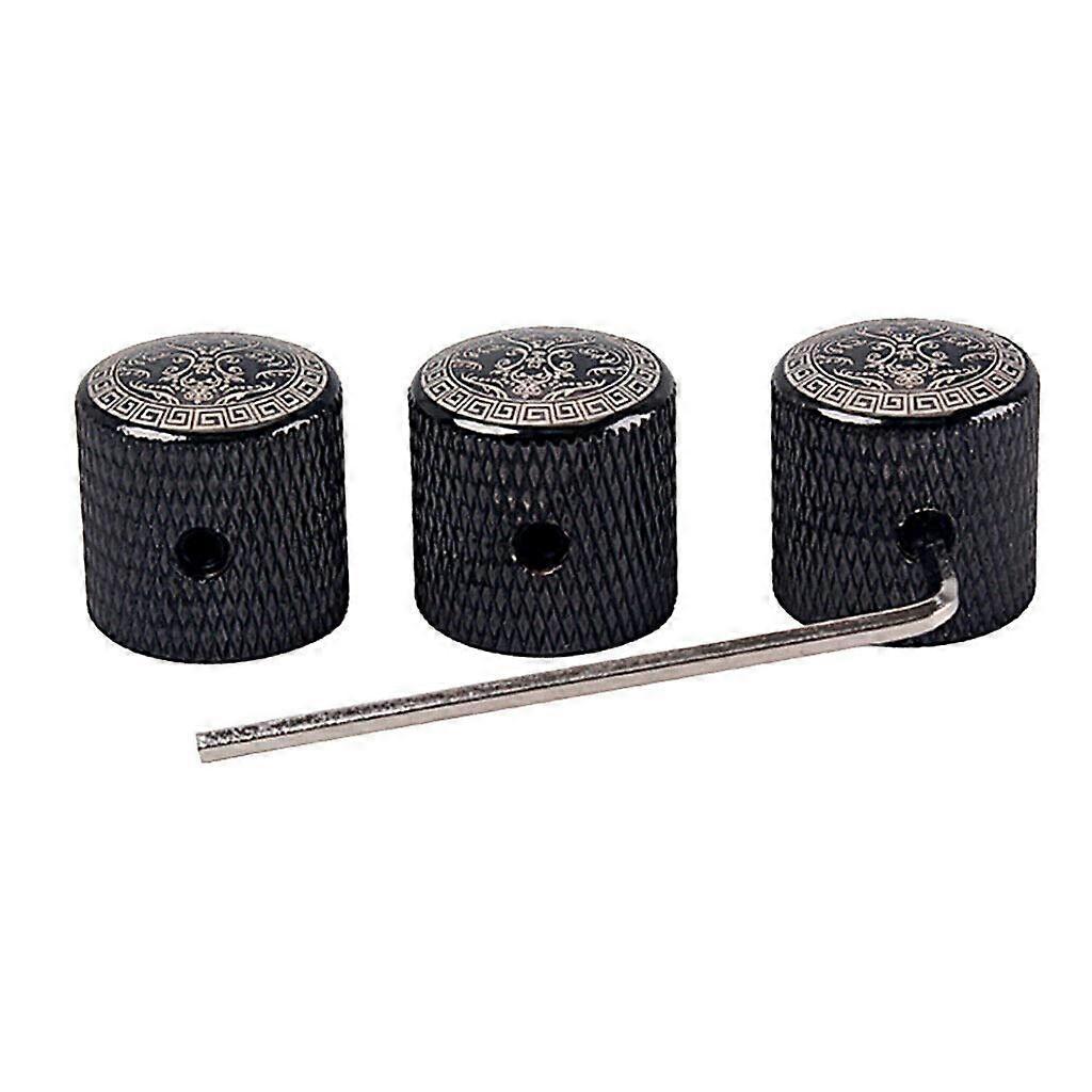 3PCS Electric Guitar Control Knobs Set with Wrench, Durable Volume and Tone Replacement Kit