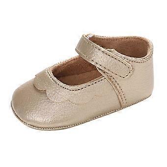 Babyschoenen voor kinderen van 12-18 maanden, platte schoenen van PU-leer met zachte zool, effen kleur, geschikt voor peuters.