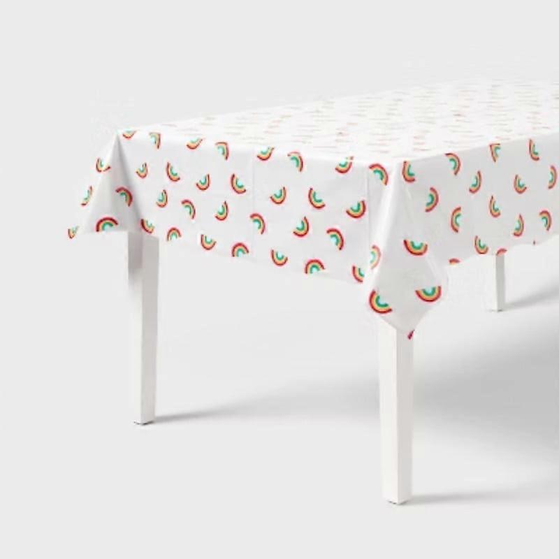 Rainbow Gradient Border Print Rectangular Table Cover
