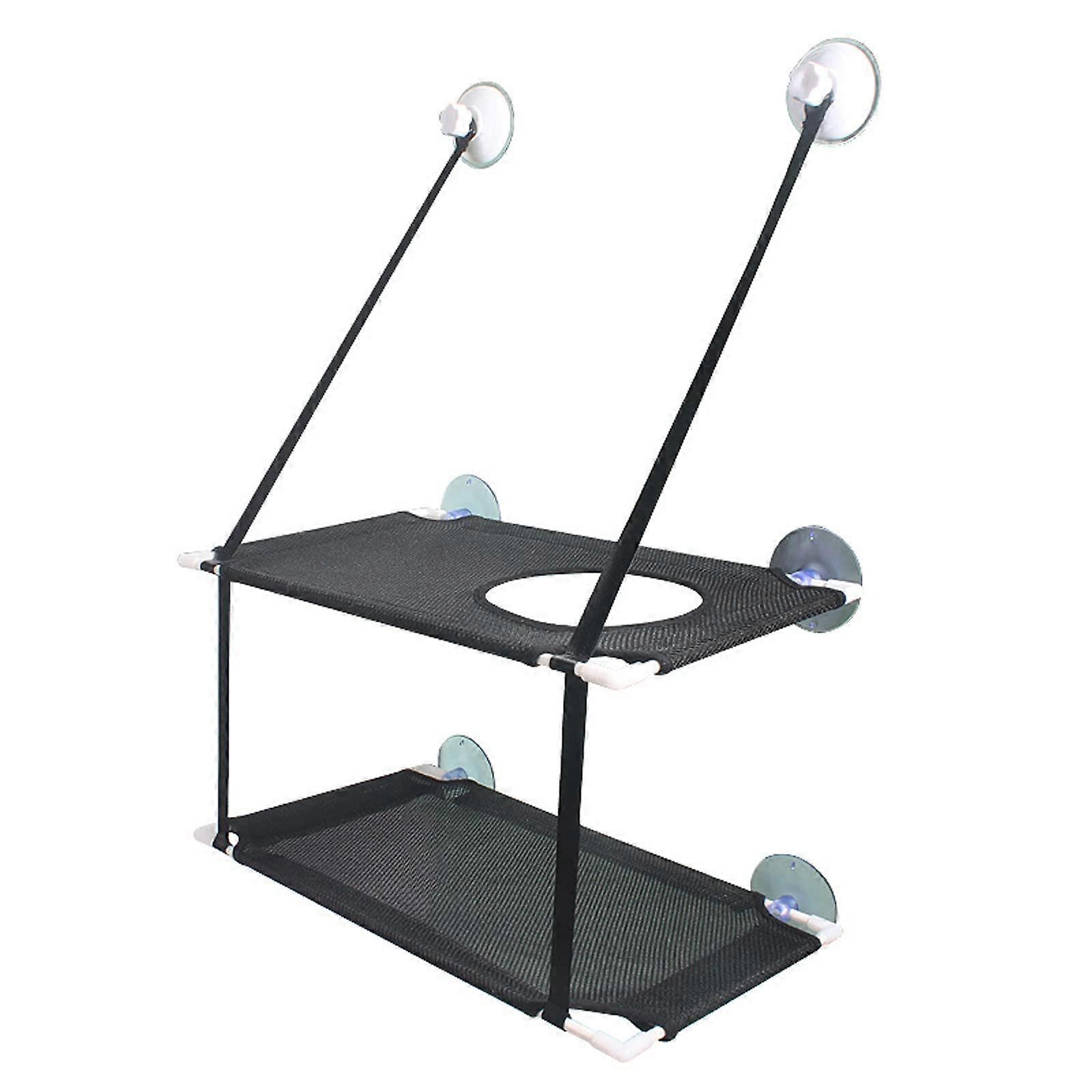 Cat Window Perch with Durable Suction Cups, Double Layer Hammock Bed with Scratching Posts, 30kg Load