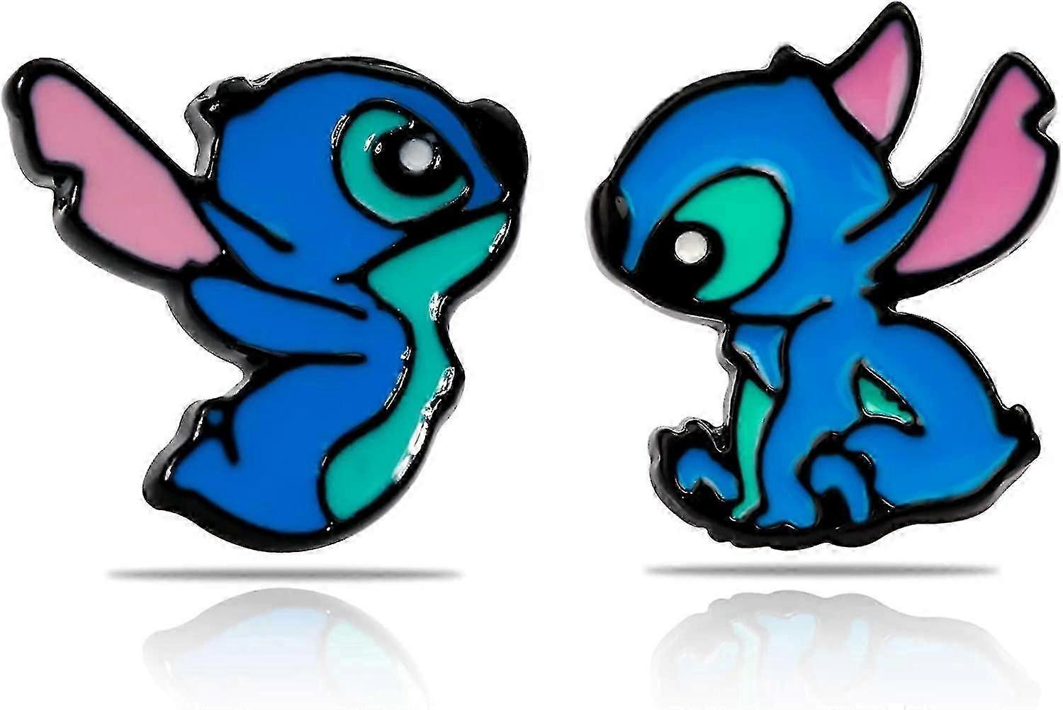 Stitch Earrings Anime Cartoon Stitch Ear Studs Ohana Means Family Stitch Lilo Jewelry Gifts For Woman Girl KHMYV