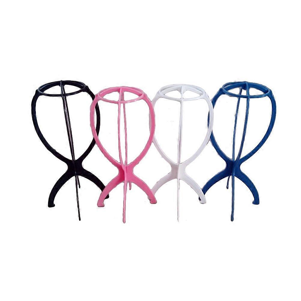 Wigs Stand Holder Plastic Folding Durable Support with 6Pcs Set