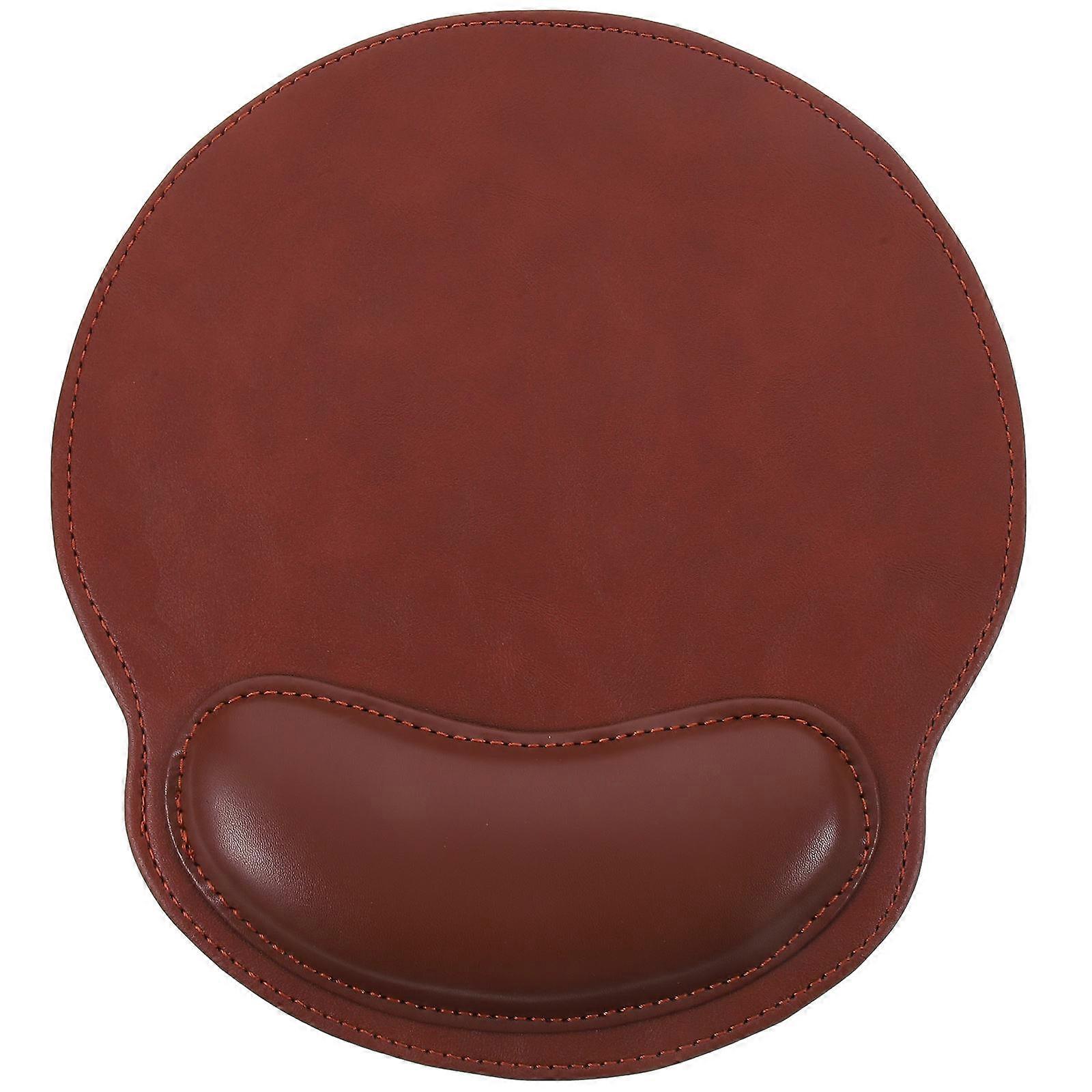 Brown Mouse Mat Wrist Support for Comfortable Use