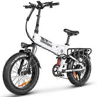 samebike RS-A02 PRO white full suspension E- Bike 20INCH Fat Tire for daily commutes