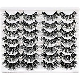 Falsche Wimpern Natürliche 3D-Wimpern Katzenaugen-Make-up Kunstnerz Wimpern Flauschige Wimpernstreifen 14 Paare