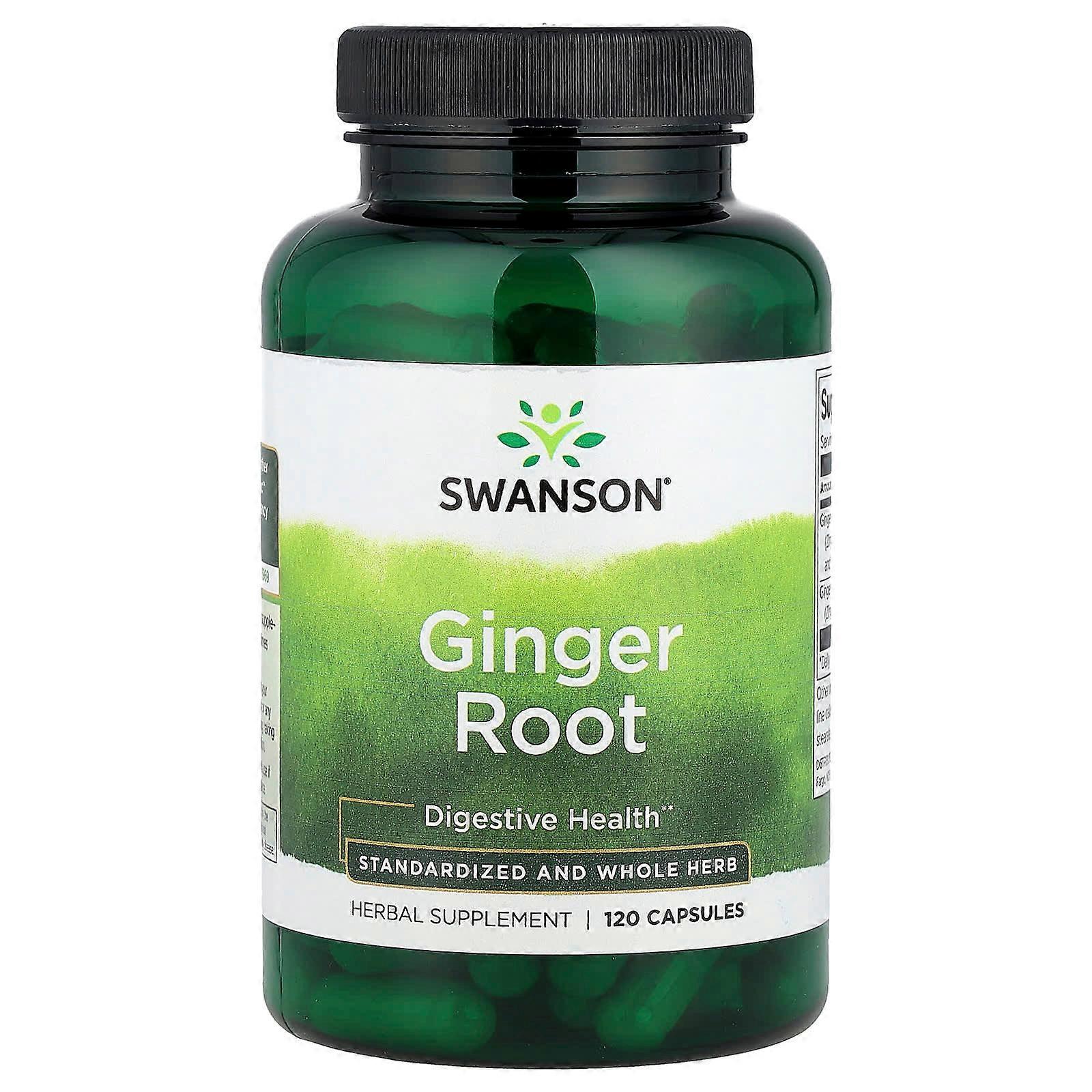 Swanson, Ginger Root, Standardized and Whole Herb, 120 Capsules