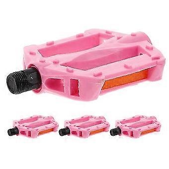 Pédales de vélo enfant antidérapantes en plastique, lot de 2 paires roses
