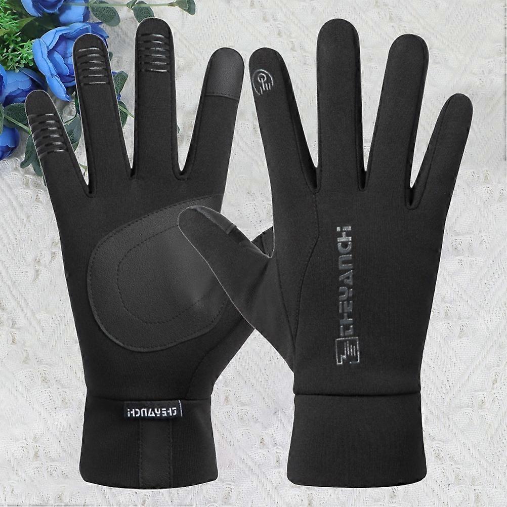 Outdoor Riding Gloves Touch Screen Function 1Pair Windproof Gloves Black
