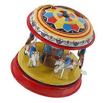 1pc Tin Retro Toy Merry-Go-Round Iron Clockwork Toy  Toy Personality Theme Shop Decoration for Home Decor