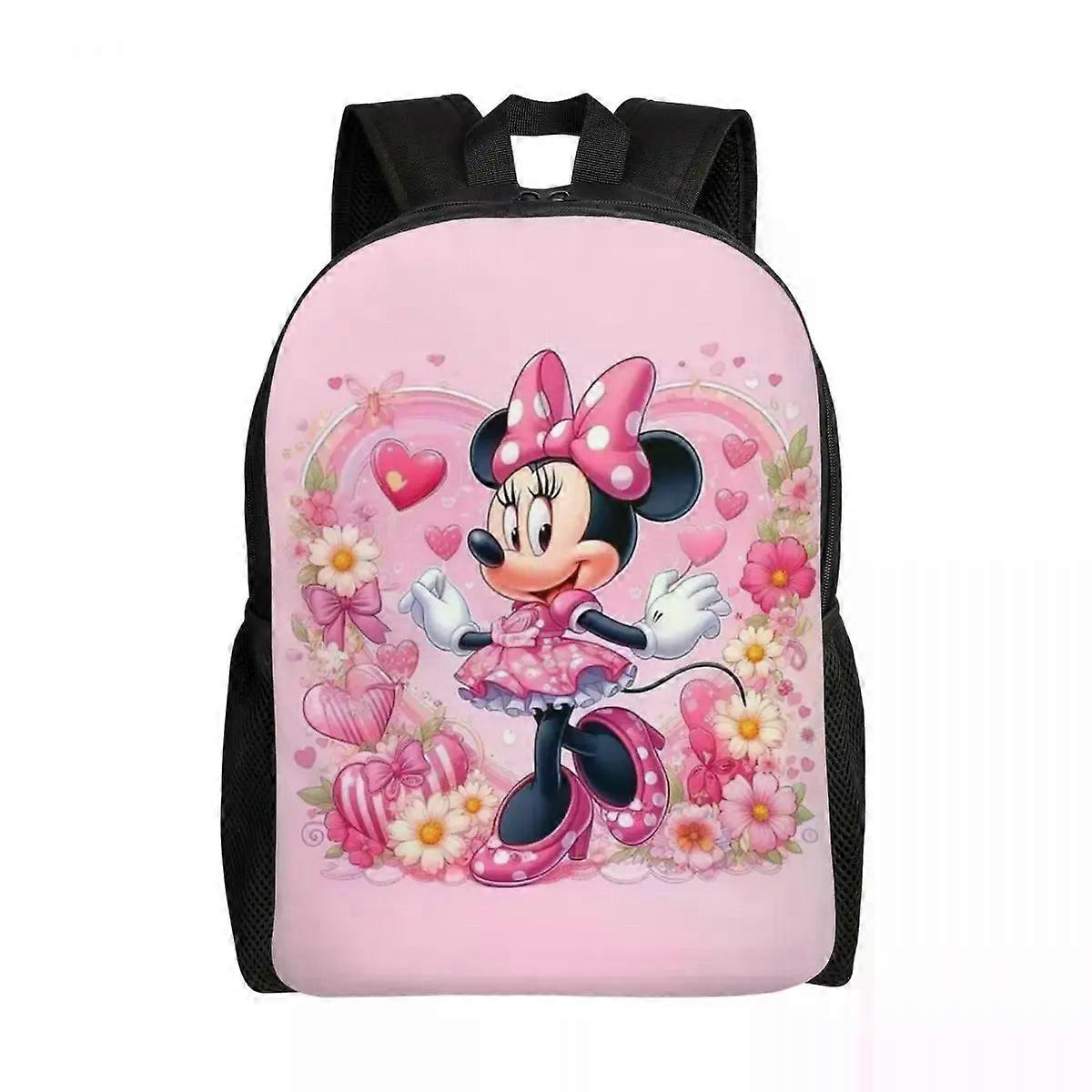 SJ2989 Anime Cartoon Kawaii Mickey Mouse Minnie Rucksack Damen Herren Basic Schulrucksack für Uni und Schule