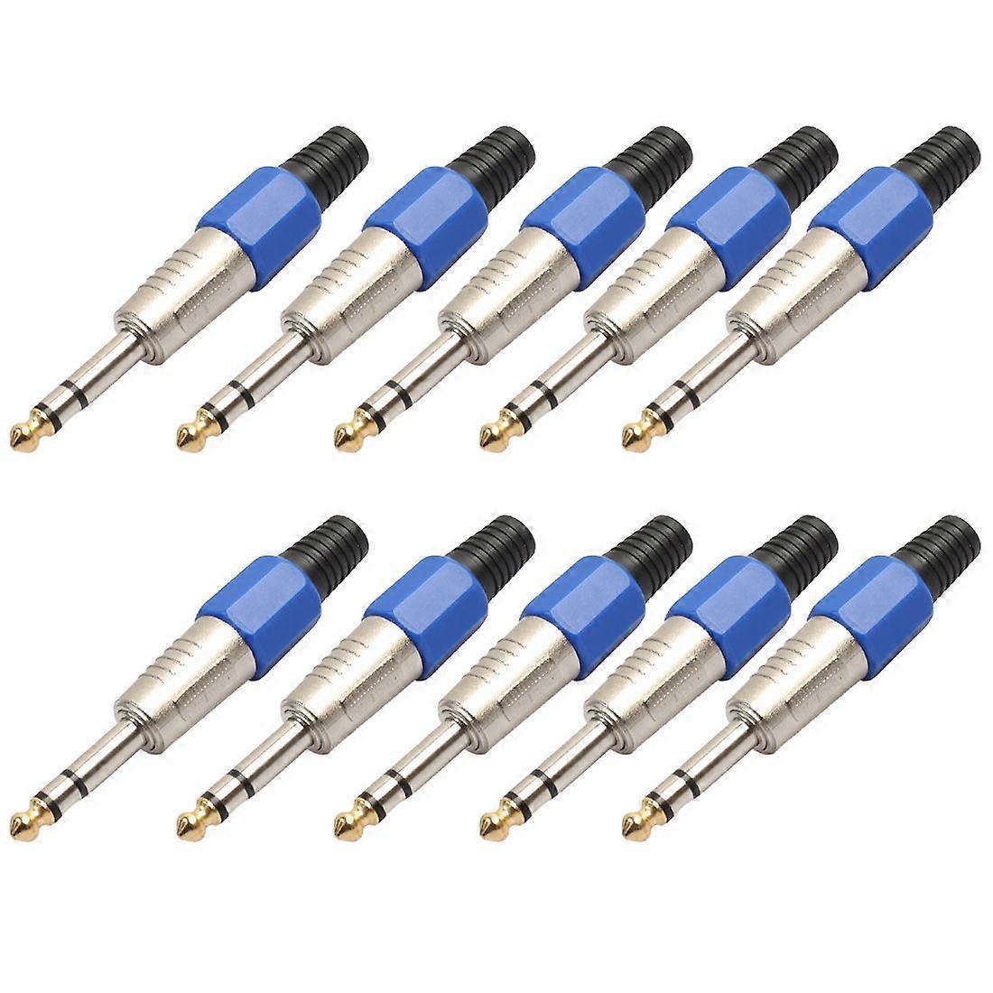 10 PCS 6.35mm Gold-plating Audio Plug