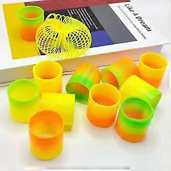 12/24Pcs Rainbow Magic Springs Circle Gradient Color Fingertip Coils Kid Toy