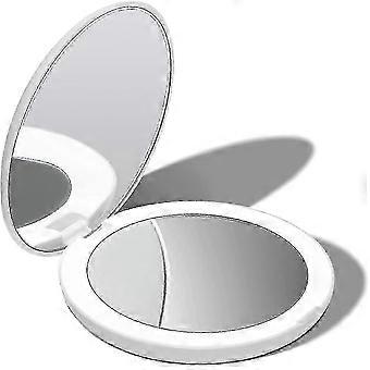 Espejo de Viaje de Maquillaje con Luz LED Fancii, aumento de 1x/10x - Espejo Plegable Iluminado de Luz Diurna, Compacto, Portátil, Grande de 5" de Ancho (lumi) Rosa