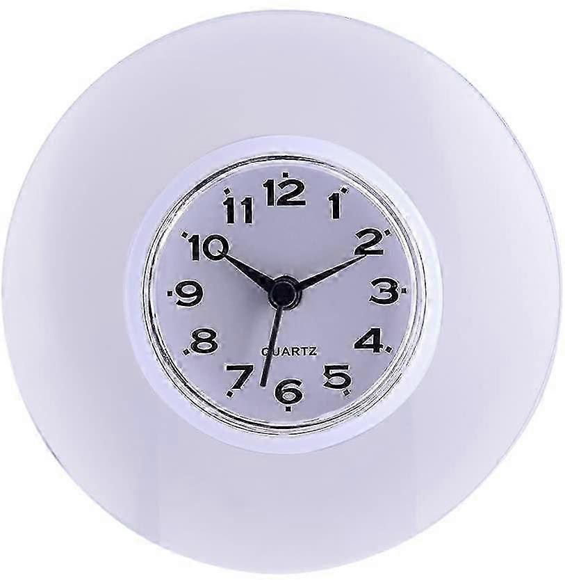 Bathroom Clock With Suction Cups - Wall Hanging Shower Clock, Waterproof (White)