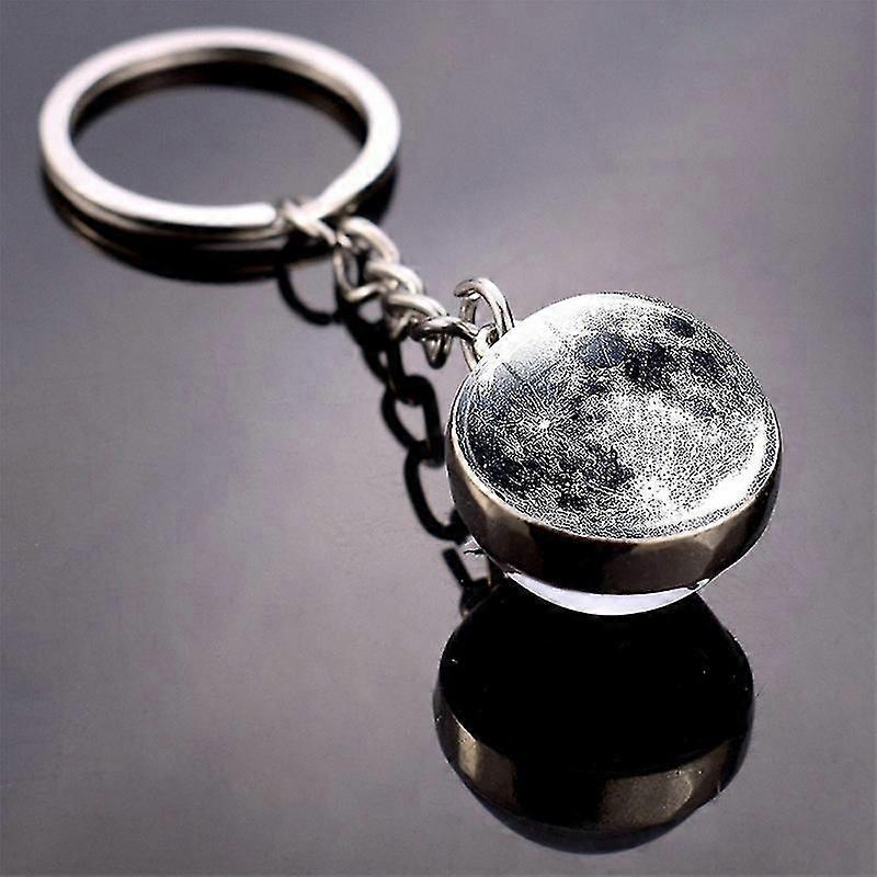 Universal Key Ring Keychain Holder Keyfob Dubbelsidig Solsystem Bil Styling