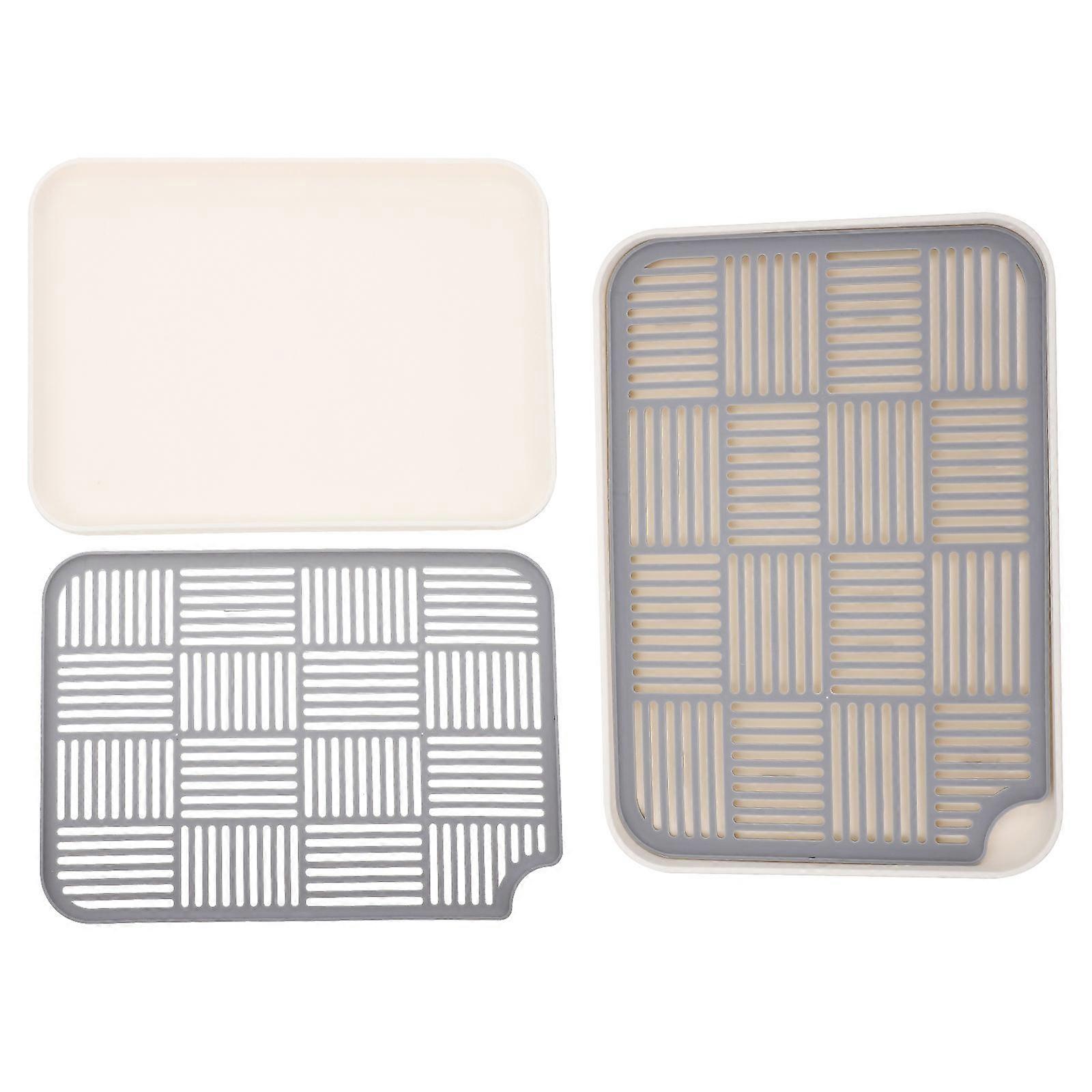 Double-Layer Draining Plate for Kitchen Use 4Pcs Multi-Purpose Plastic Tray