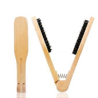 Gerader Haarkamm aus Holz, V-förmige, doppelseitige, antistatische Bürste für das Styling zu Hause und im Salon, 1 Stück