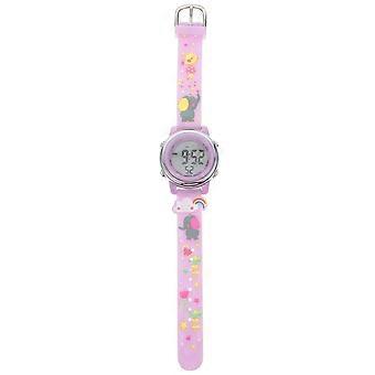 Kids Digital Watch Cartoon Strap Watch for Learning Time 2Pcs Set