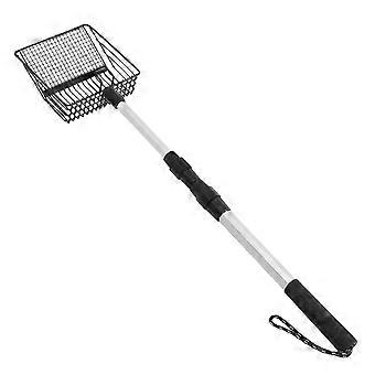 Pelle à litière pour chat en métal réglable : tamis à litière de cuisine à poignée longue et ergonomique - pelle à tamisage profond pour un nettoyage efficace de l’enlèvement du poulailler
