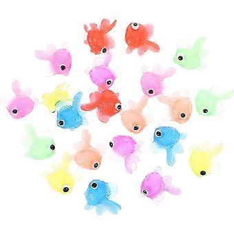 21 Pcs Mini Floating Fish Toys, Realistic Rubber Artificial Fish for Aquarium Decor, Water Playset, Party Favors, Kids Bath Toys