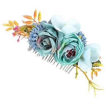 Flower Design Hair Comb Bridal Headdress Floral Hair Headpiece Decorative Bride Hair Comb