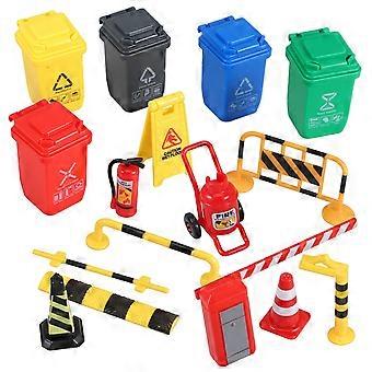 Miniature Traffic Barrier Toy Road Blocks for Playing 4Sets Plastic Set
