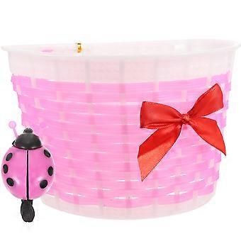 Handmade Pink Scooter Basket for Children Bike Basket Plastic Storage Bag