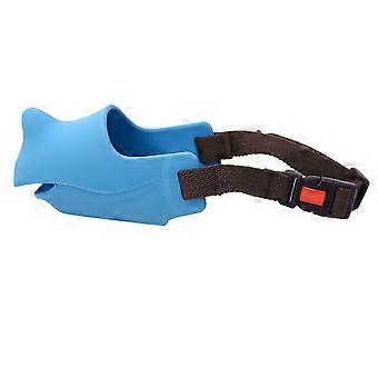 Dog Silicone Mouth Cover Bite and Bark Prevention Breathable Adjustable Dog Muzzle for Dogs Blue M (Mouth Circumference 13.5?16cm / 5.3?6.3in)