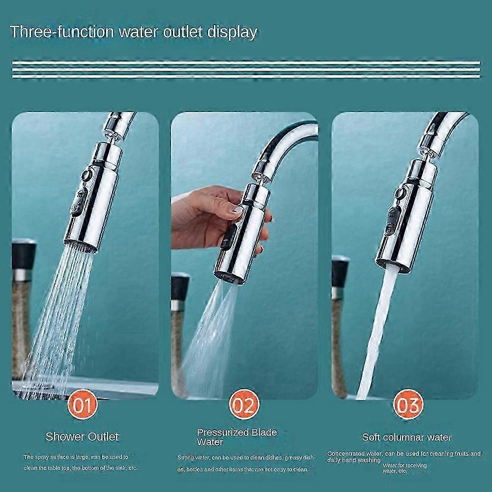 Rotatable Kitchen Faucet Multi-Function Scraper Universal Splash-Proof Bubble Maker Booster Extender Water Nozzle