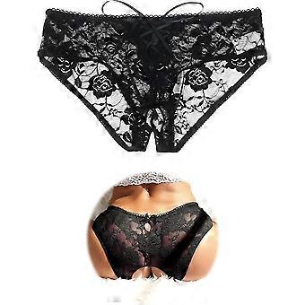 Womens Lace Boyshorts Crotchless Sexy Panties Plus Size Underwear