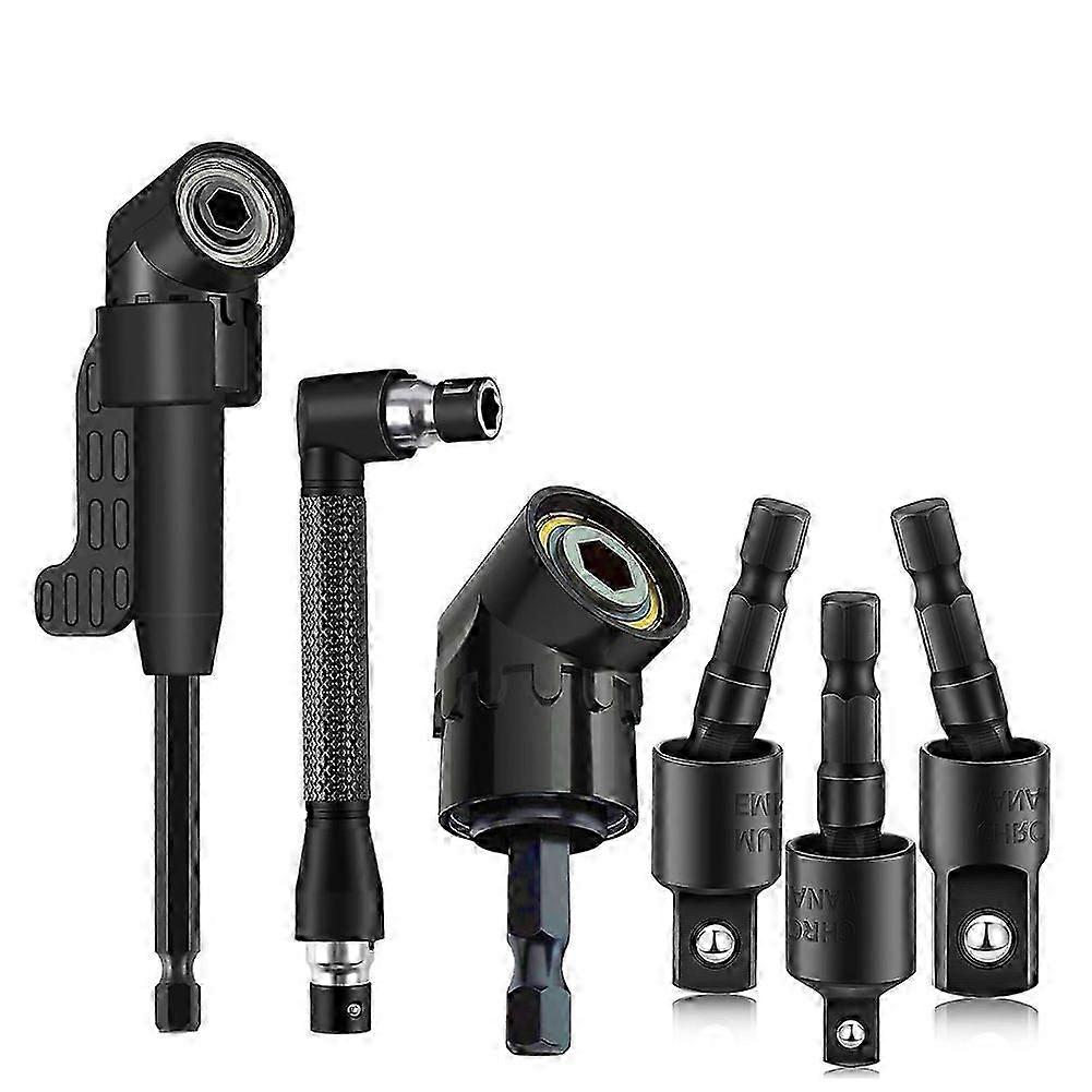 6Pcs Right Angle Drill Attachment Set with 105 Angle Drill Adapter and Impact Grade Socket Adapter