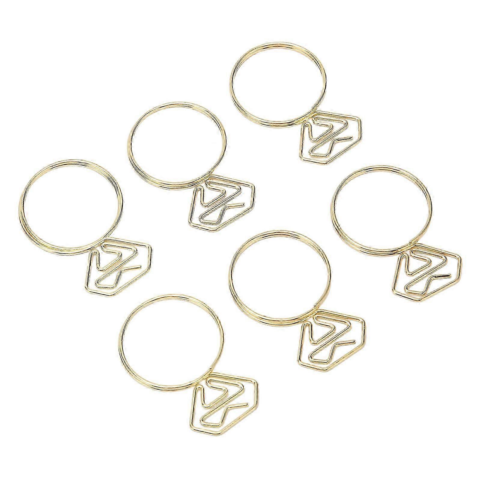 80pcs Ring Shape Paper Clips Rustproof Multifunction Multifunction with Clear Box for Office School Gold