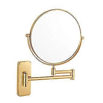 Gold Wall Mounted Makeup Mirror 7X DualSided Magnifying Vanity Mirror with Extendable Arm and 360 Swivel for Bathroom