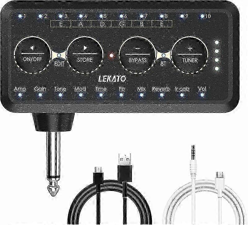 Wireless Guitar Amplifier System with Multi-effects Recording Capabilities and Bypass Mode featuring Distortion Effects
