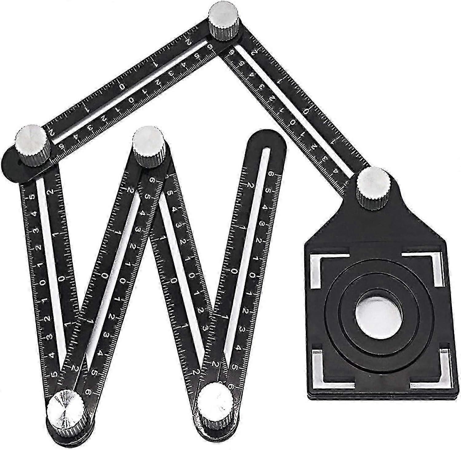 Multi-Function Multi-Hole Measuring Ruler with Protractor, Angle Adjustable Portable Tool