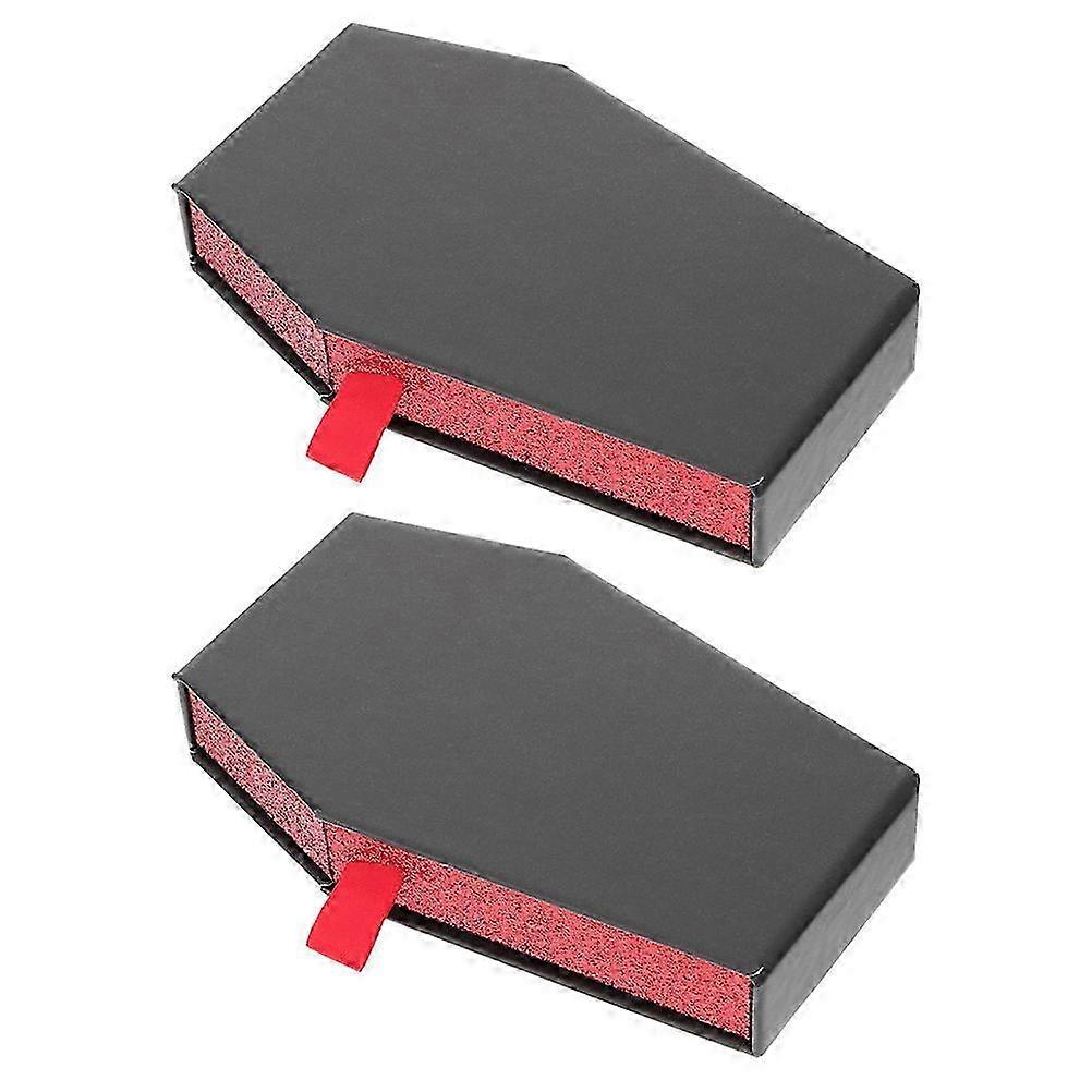 2Pcs Coffin Candy Storage Box Halloween Design Durable Paper Material
