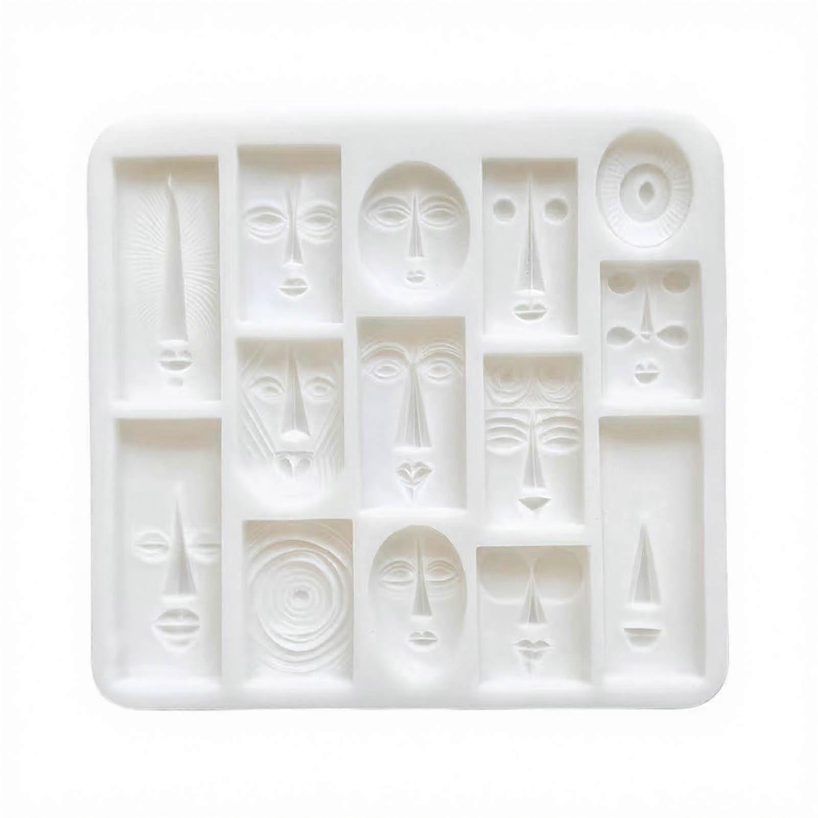 Art Face Styling Baking Mold, Multi Grid Flexible Geometric Texture Baking Tray