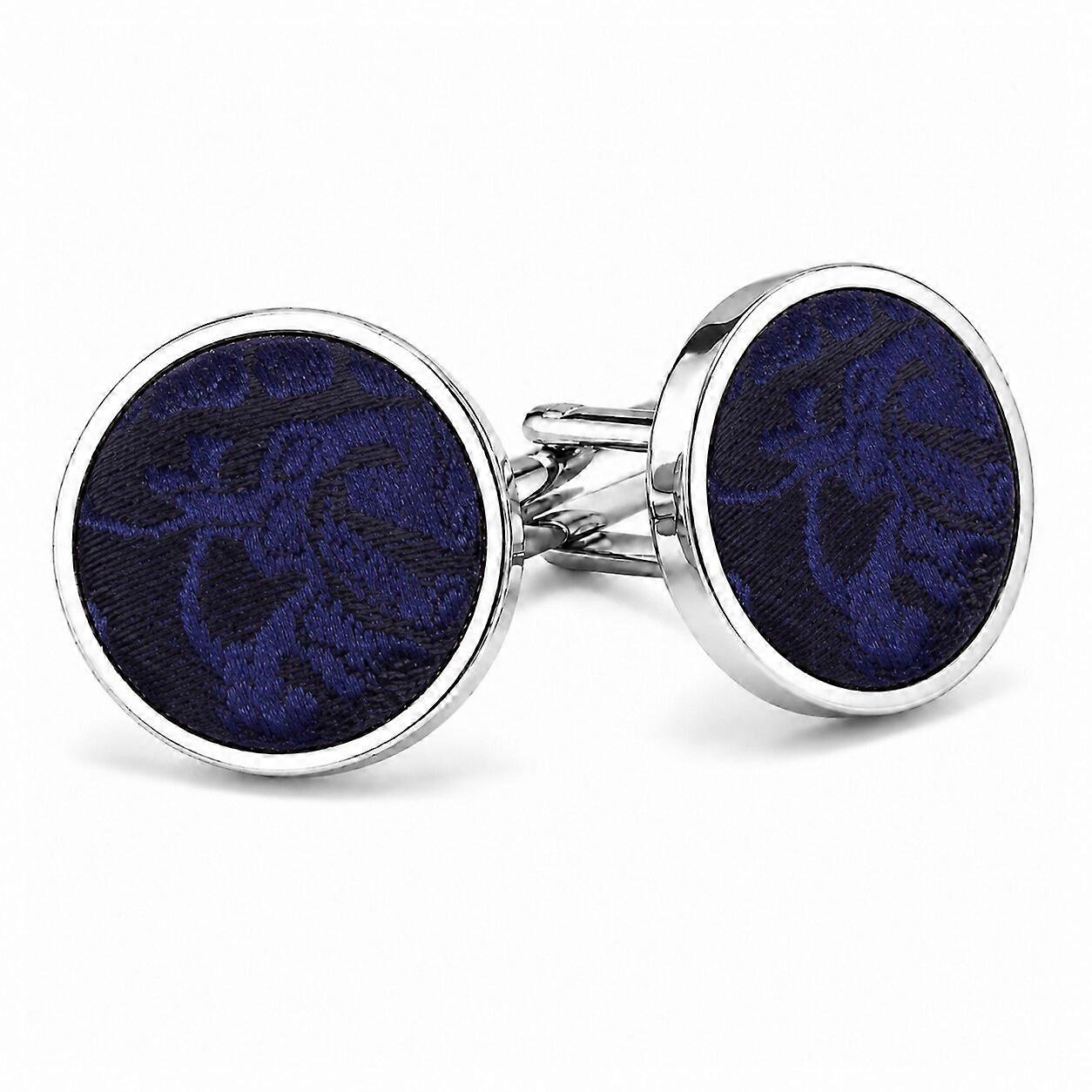 Navy Blue Paisley Cufflinks