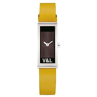 V & l tempo a quartz analog woman's watch with cowhide bracelet VL004604