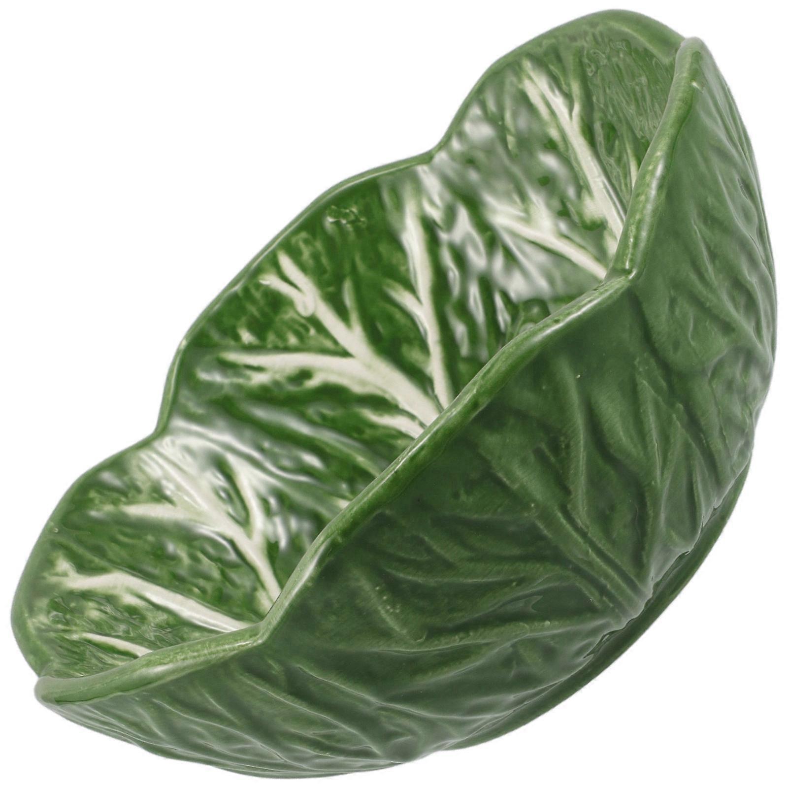 Green Ceramic Candy Dish Creative Cabbage Plate for Serving Snacks