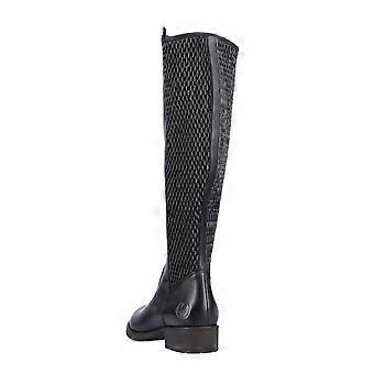 Women's Rieker Z9591-00 | Black | Ladies Low Heel Smart Casual Fitted Calf Long Boots