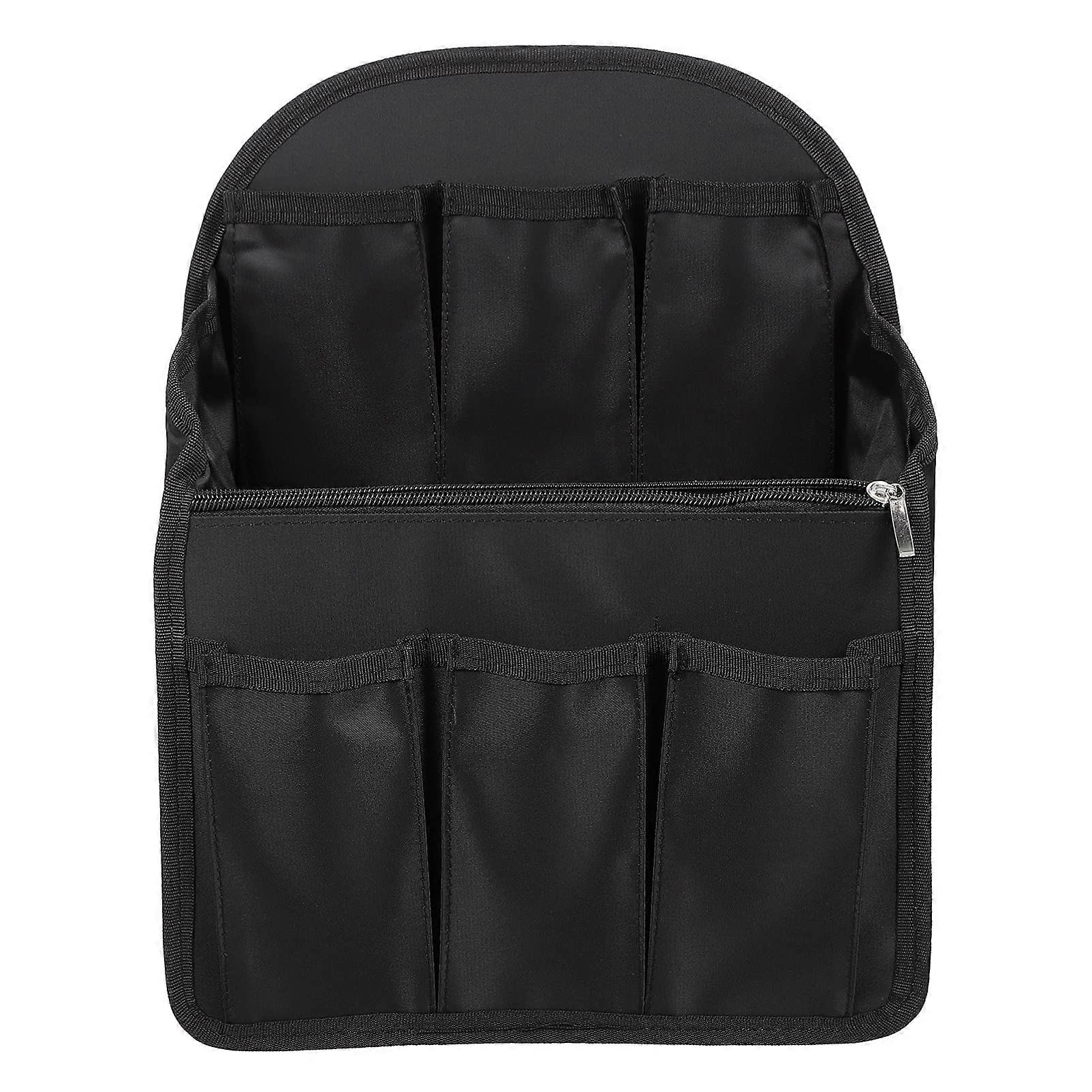 Backpack Organizer Insert for Travel, MultiPocket Foldable Nylon Divider for Work and School, Black