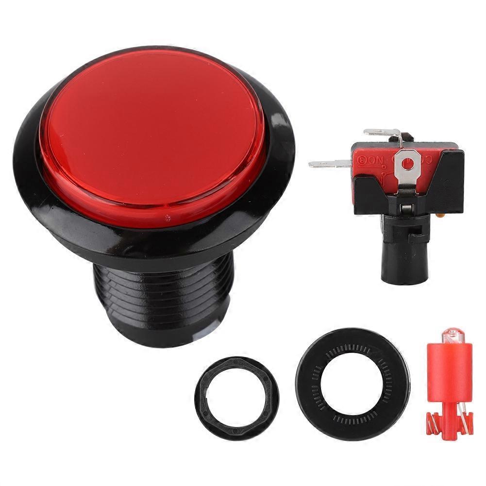 Round LED Lamp Illuminated Large Button To   Machine Games   Part(red)