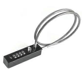 Steel Cable Lock 4 Digit Password Lock Rope Combination Lock for Bike Locker Fence Storage Cabinet Black